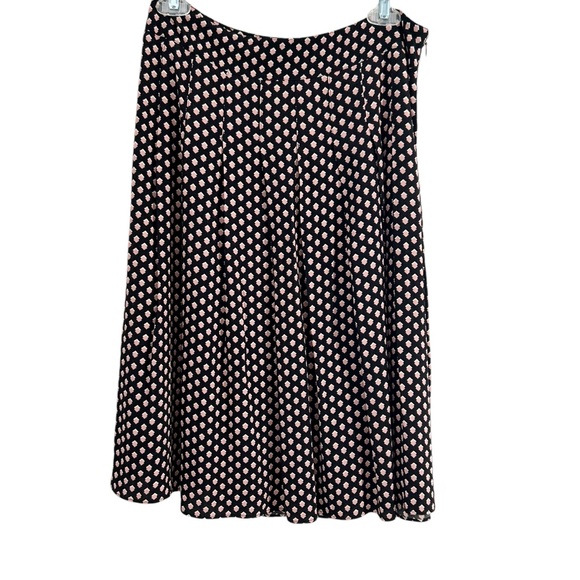 Talbots A-Line Wide Pleated Black White & Pink Geometric Print Skirt Size 4 - Picture 1 of 10